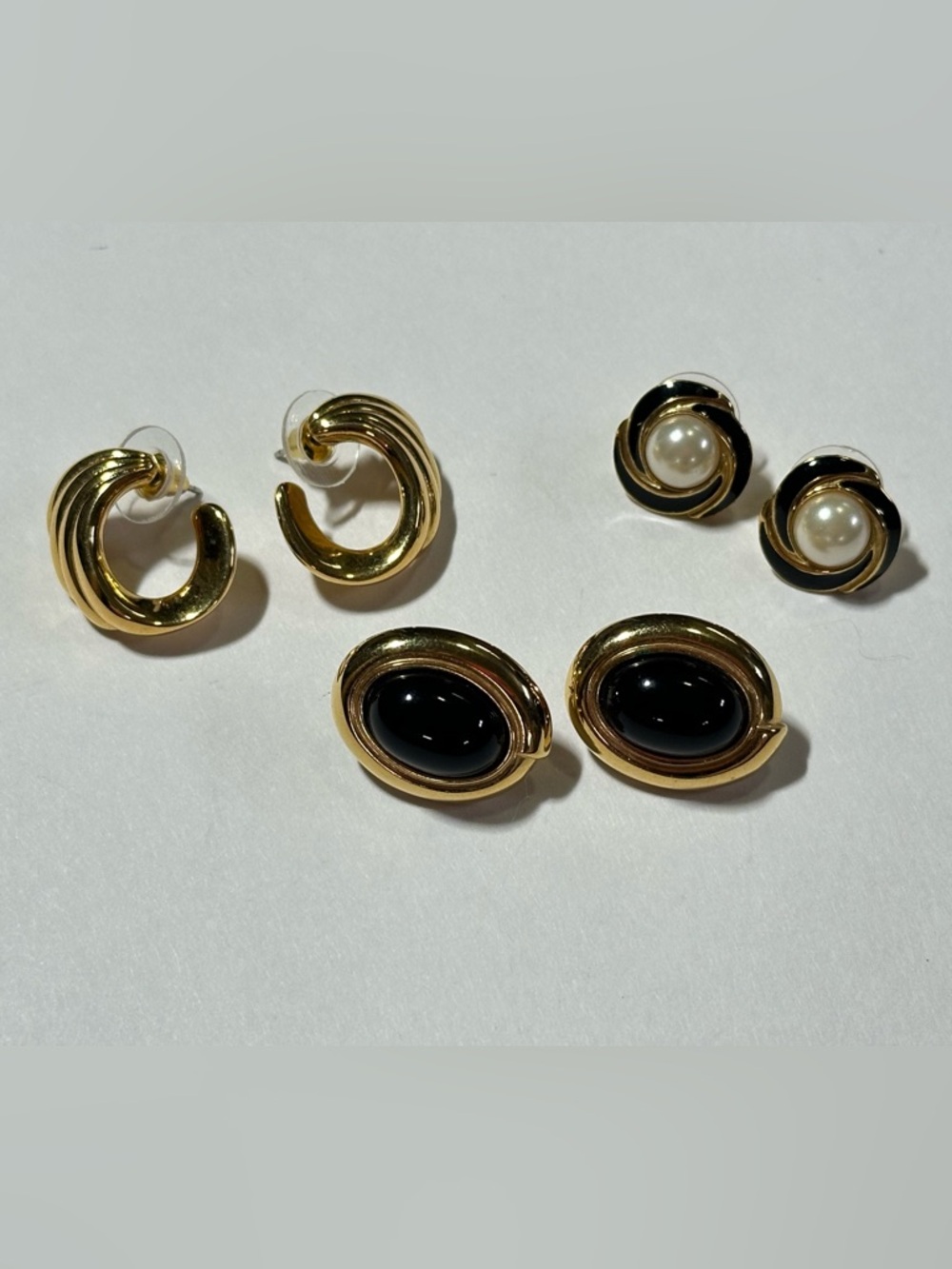 Vintage Post Earring Lot Monet Old Money Mob Wife 80s Faux Pearl Minimalist